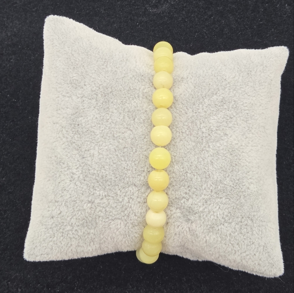 Lemon Jade Natural Stone Beaded Stretch Bracelet